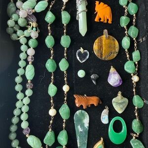 Pendants and bead lot